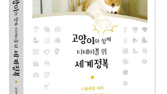 고양이와 함께 티테이블 위 세계정복